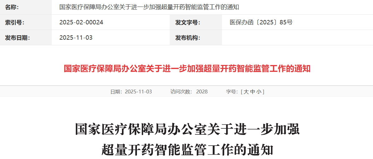 医疗保障局加强超量开药智能监管的政策解读